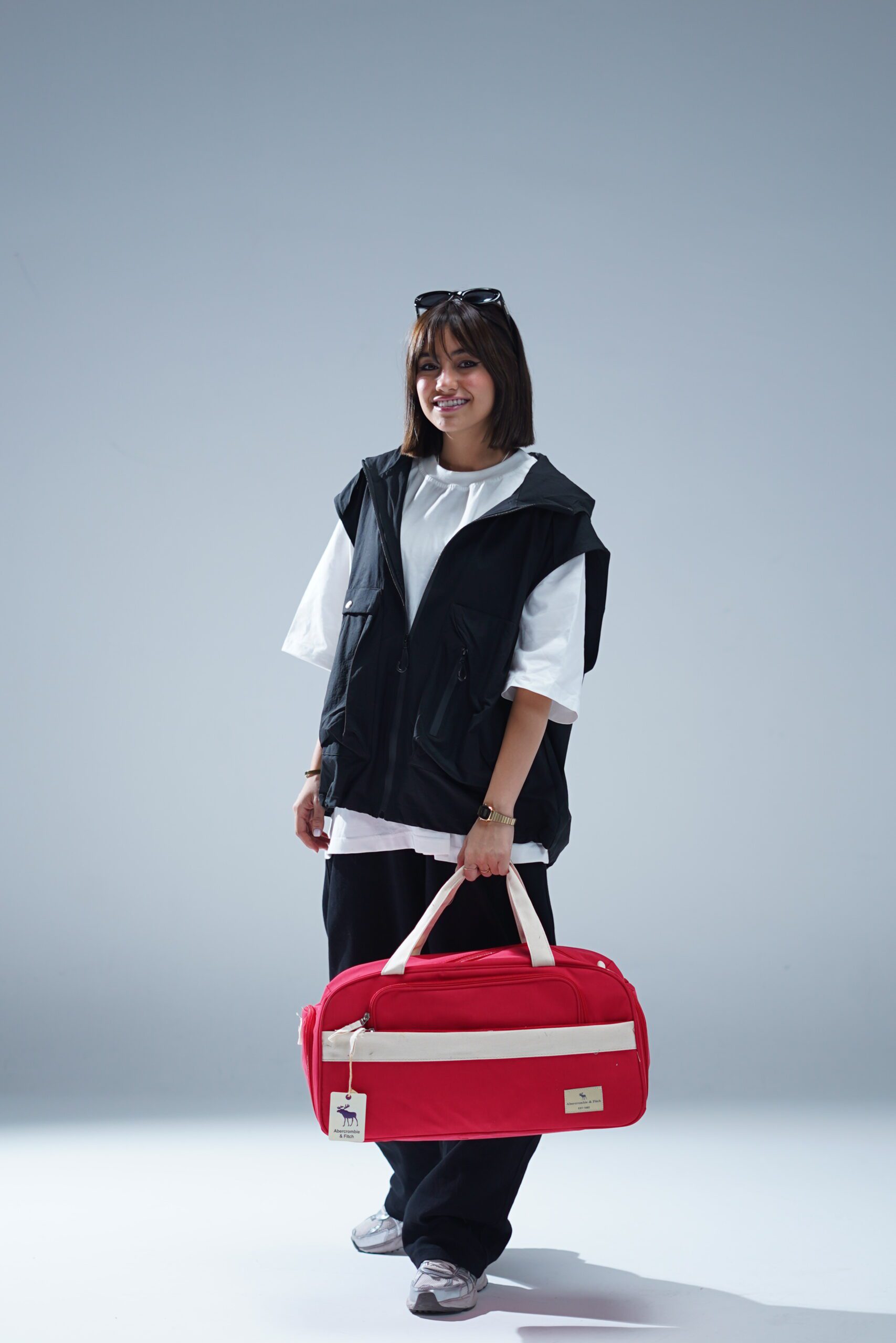 ساک ورزشی ابرکرومبی ساک ورزشی کتان با بند قابل تنظیم و دسته محکم