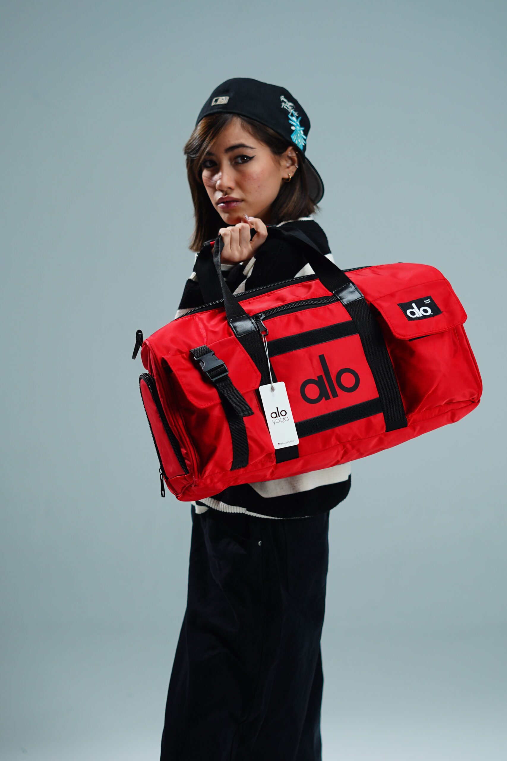 ساک ورزشی آلو جاکفشی دار با پارچه خلبانی